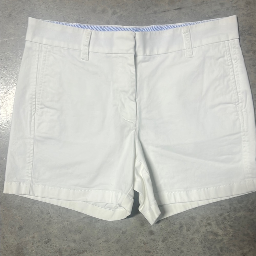 Like New J. Crew Women's Classic White Chino Shorts